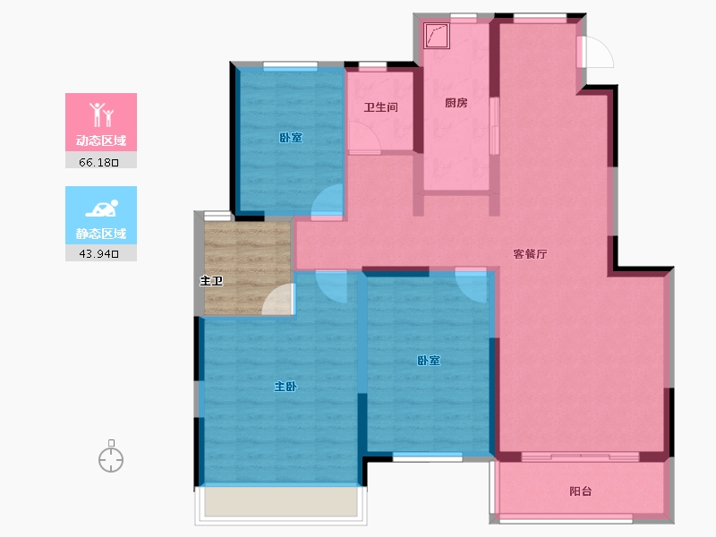 河南省-郑州市-正商兰庭华府-103.44-户型库-动静分区