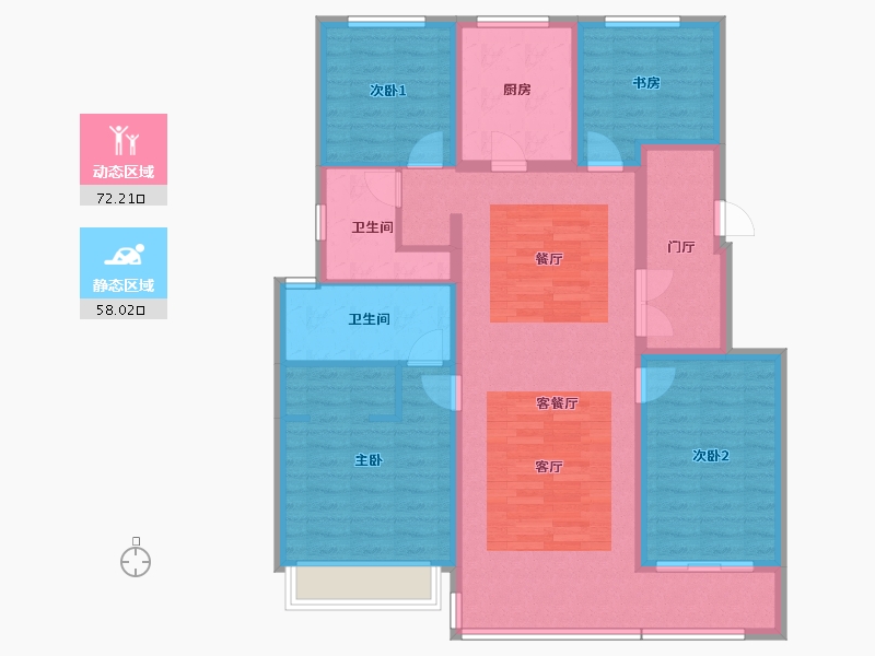 河南省-郑州市-金茂保利·如意府-116.77-户型库-动静分区