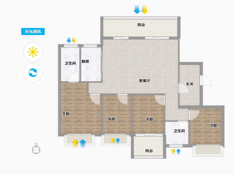 福建省-福州市-融创长乐壹号-116.10-户型库-采光通风