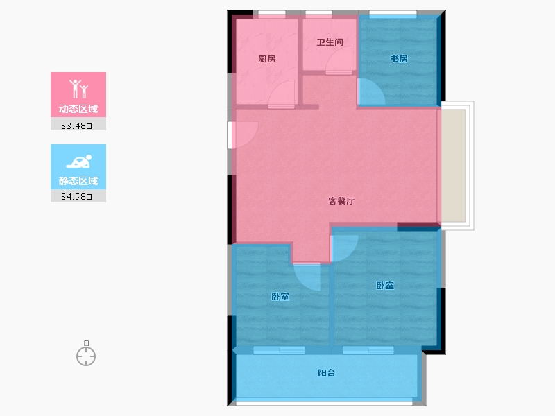 浙江省-嘉兴市-鸿翔·北辰金邸-61.16-户型库-动静分区