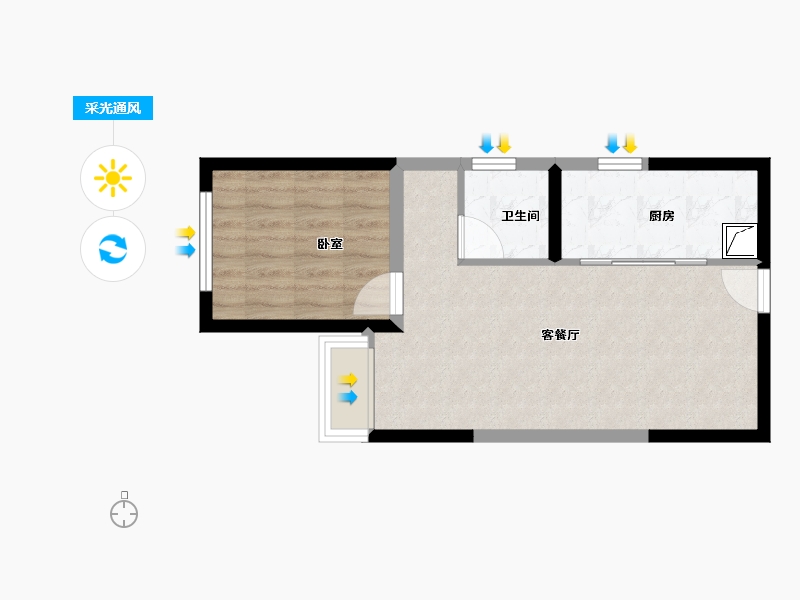 河南省-郑州市-佳源·名门橙邦-46.40-户型库-采光通风