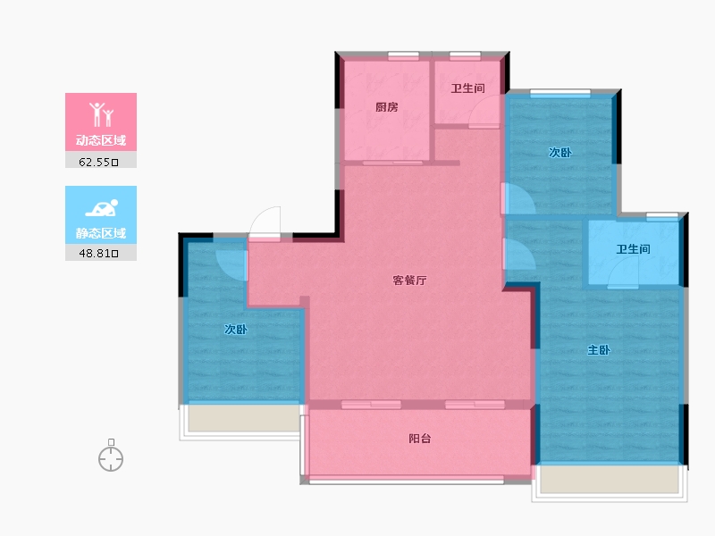 浙江省-嘉兴市-金地·明樾华庭-100.80-户型库-动静分区