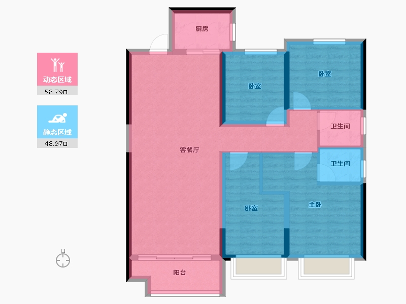 河南省-郑州市-亚星锦绣山河-96.70-户型库-动静分区