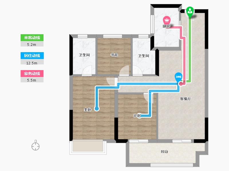 浙江省-嘉兴市-金悦学府-78.40-户型库-动静线