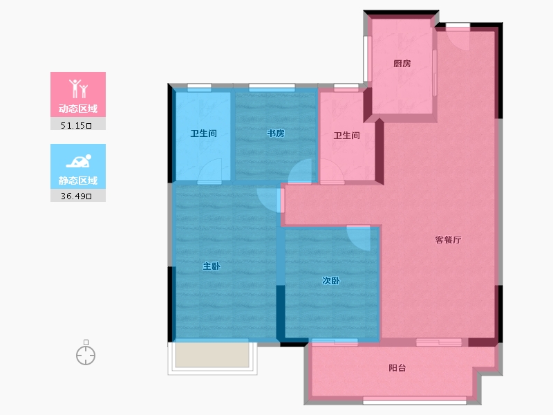 浙江省-嘉兴市-金悦学府-78.40-户型库-动静分区