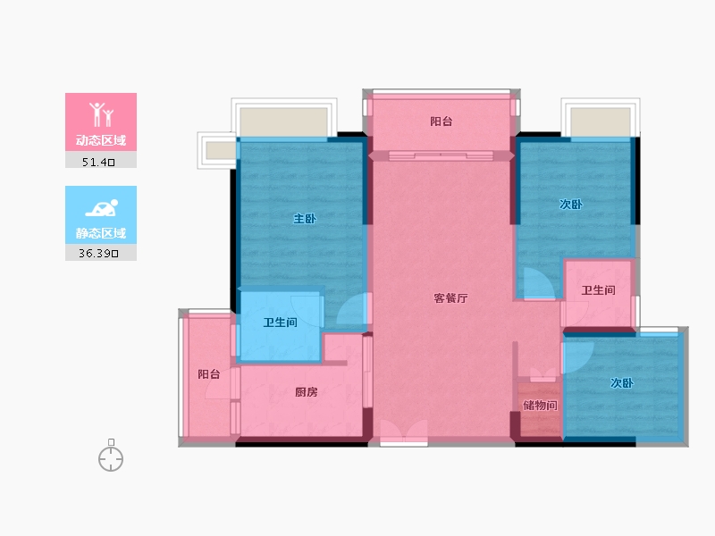 广东省-江门市-东湖花园-100.00-户型库-动静分区