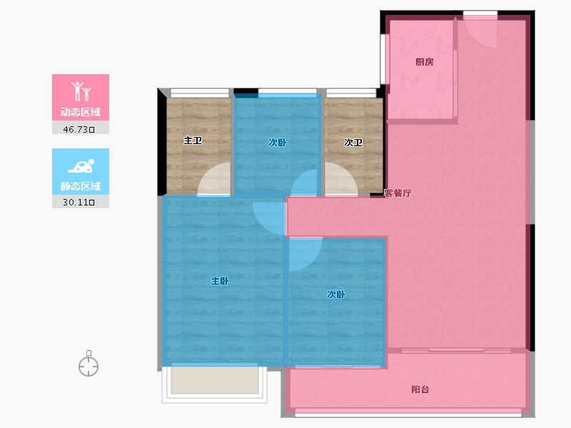 福建省-福州市-融创长乐壹号-79.19-户型库-动静分区