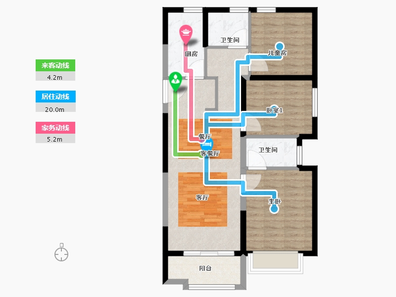 河南省-郑州市-郑地·美景紫华城-78.40-户型库-动静线