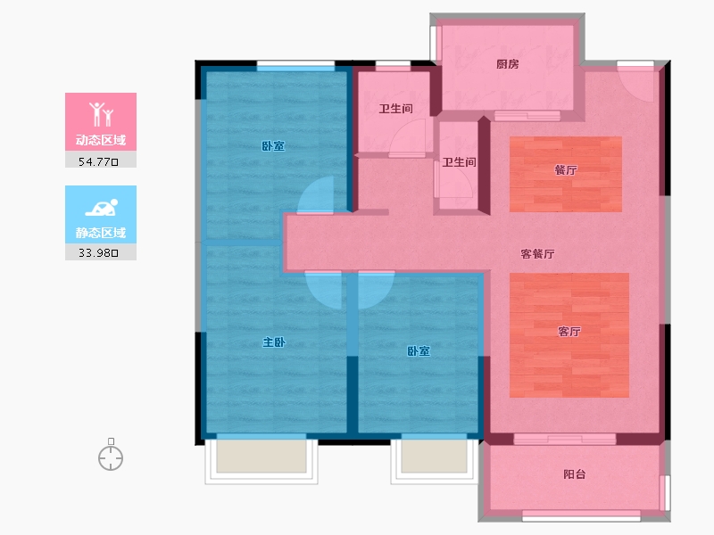 河南省-郑州市-郑地·美景紫华城-78.87-户型库-动静分区