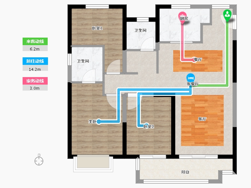 河南省-郑州市-郑地·美景紫华城-94.40-户型库-动静线