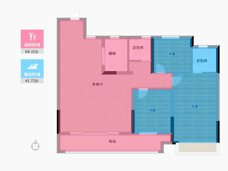 浙江省-嘉兴市-鸿翔百盛东望金邸-100.80-户型库-动静分区