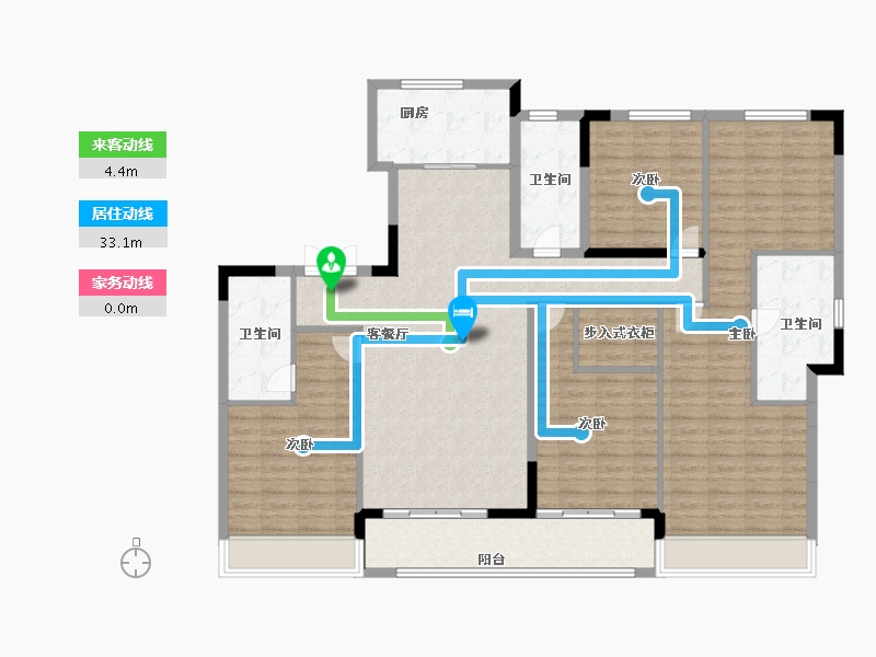 浙江省-嘉兴市-荣安·嘉樾庄-148.80-户型库-动静线