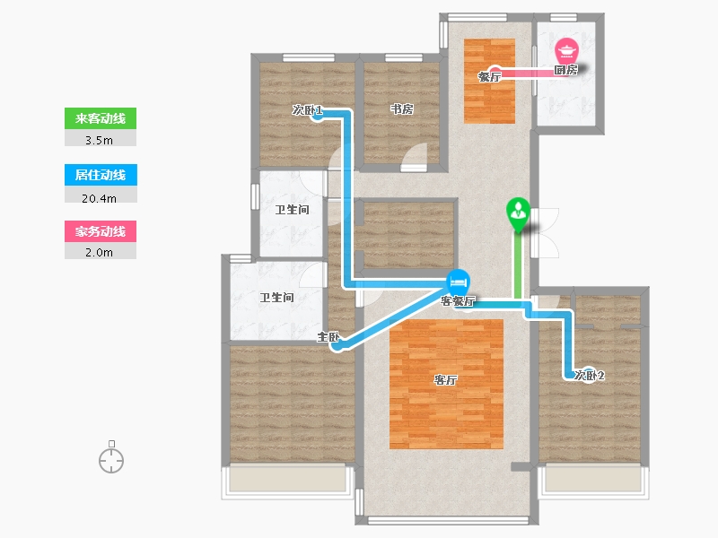 河南省-郑州市-金茂保利·如意府-128.12-户型库-动静线