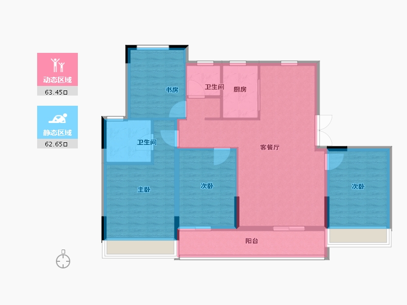 浙江省-嘉兴市-鸿翔百盛东望金邸-114.40-户型库-动静分区