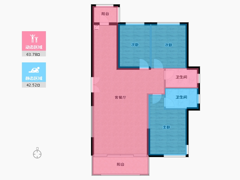 黑龙江省-哈尔滨市-小区-110.00-户型库-动静分区