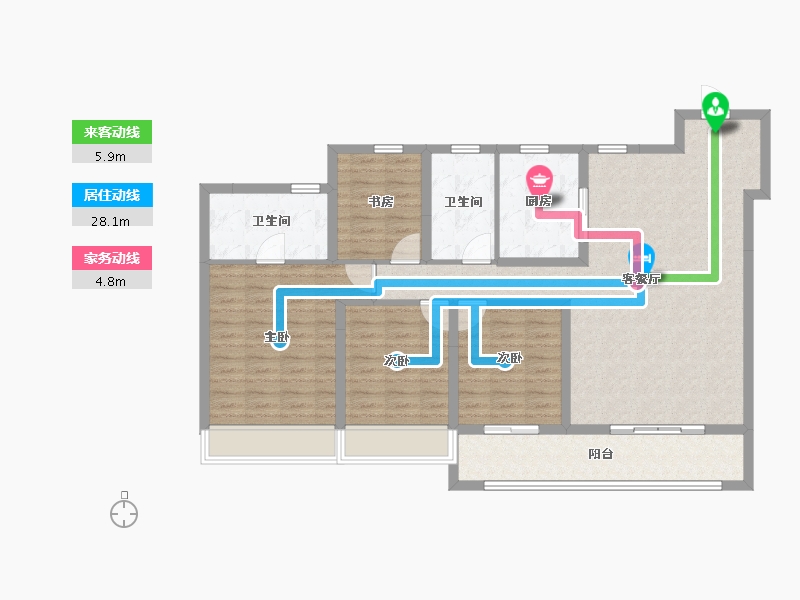 浙江省-嘉兴市-万科臻境-115.99-户型库-动静线