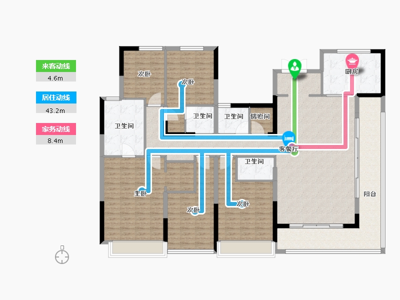 浙江省-嘉兴市-荣安·嘉樾庄-184.80-户型库-动静线