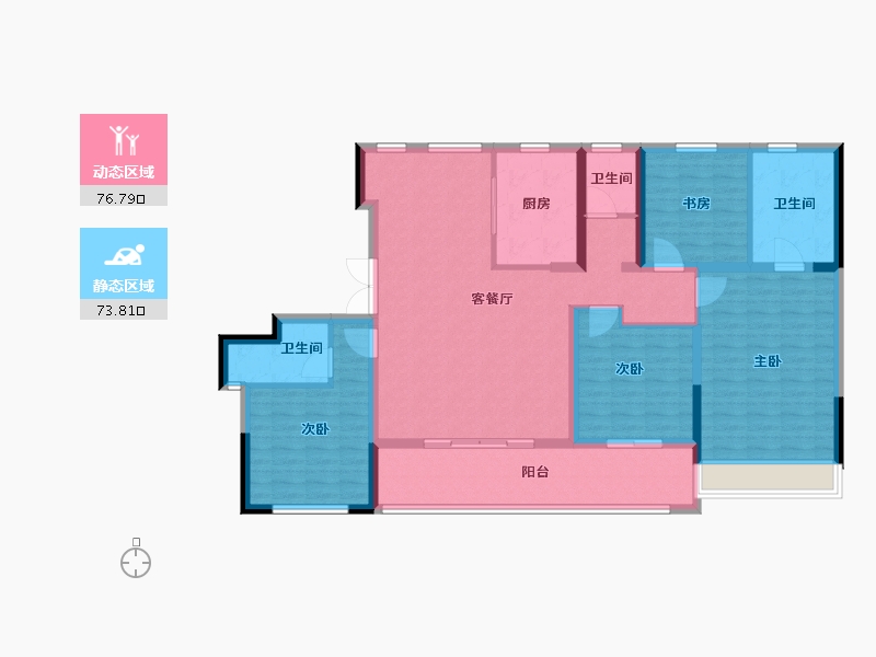 浙江省-嘉兴市-观塘云庐-136.00-户型库-动静分区