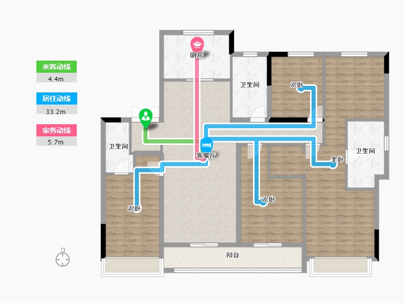 浙江省-嘉兴市-荣安·嘉樾庄-147.20-户型库-动静线