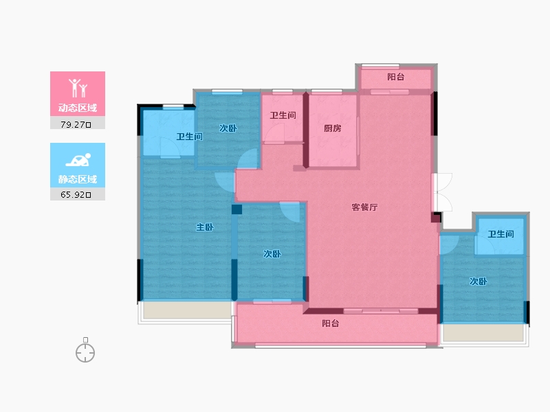 浙江省-嘉兴市-鸿翔百盛东望金邸-132.01-户型库-动静分区