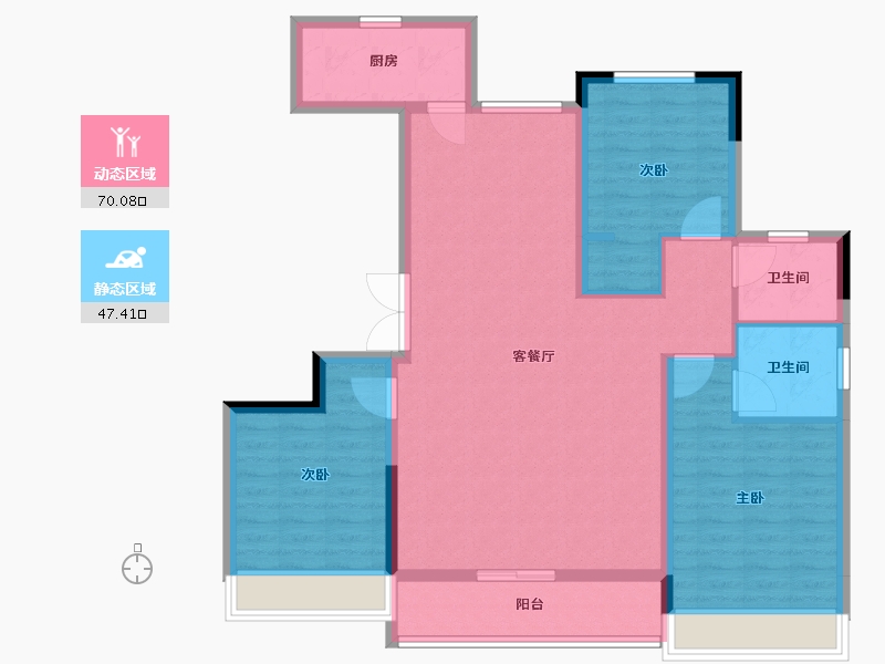 浙江省-嘉兴市-鸿翔百盛东望金邸-105.79-户型库-动静分区