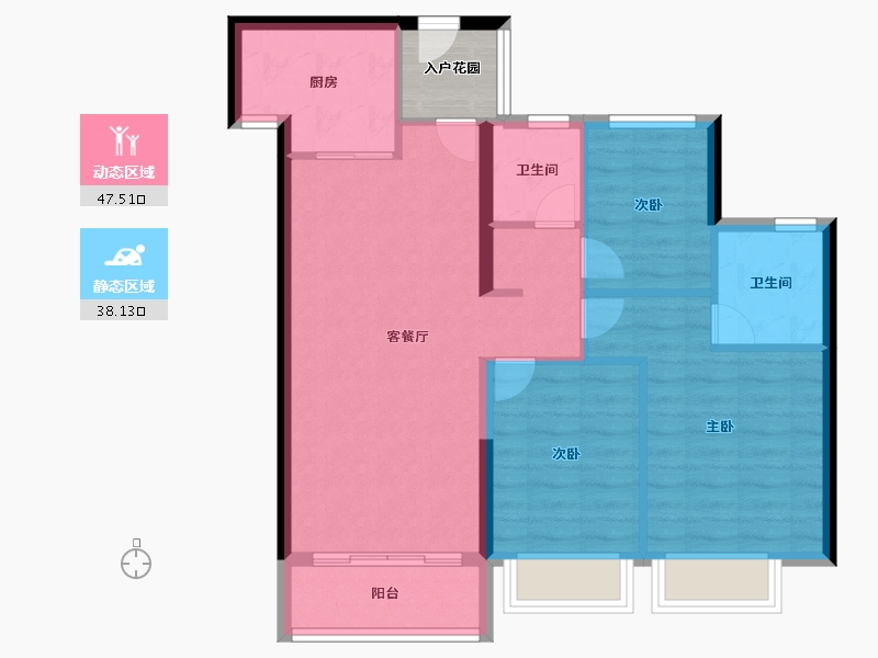 广东省-珠海市-华发琴澳新城银景湾-80.00-户型库-动静分区