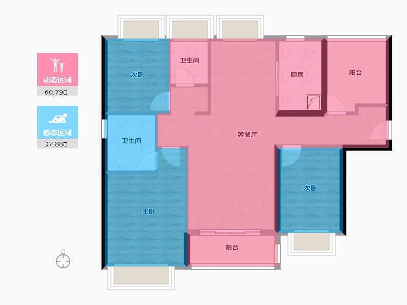 广东省-珠海市-华发琴澳新城银景湾-88.01-户型库-动静分区