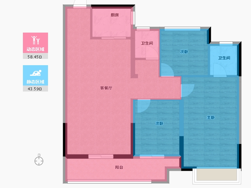 浙江省-嘉兴市-鸿翔百盛东望金邸-92.00-户型库-动静分区