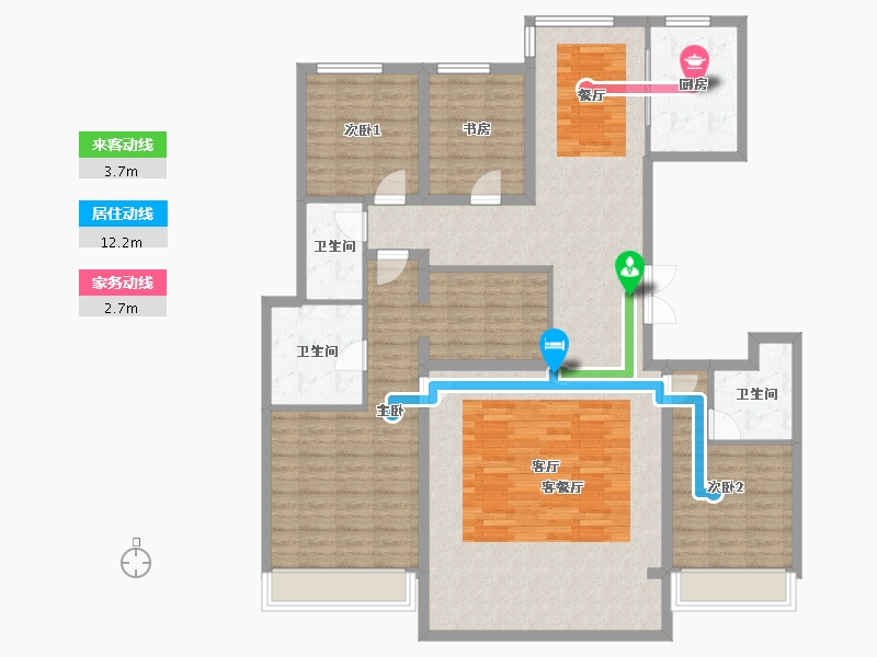 河南省-郑州市-金茂保利·如意府-146.72-户型库-动静线