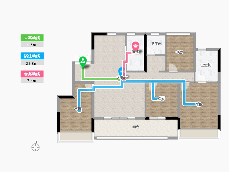 浙江省-嘉兴市-观塘云庐-115.99-户型库-动静线