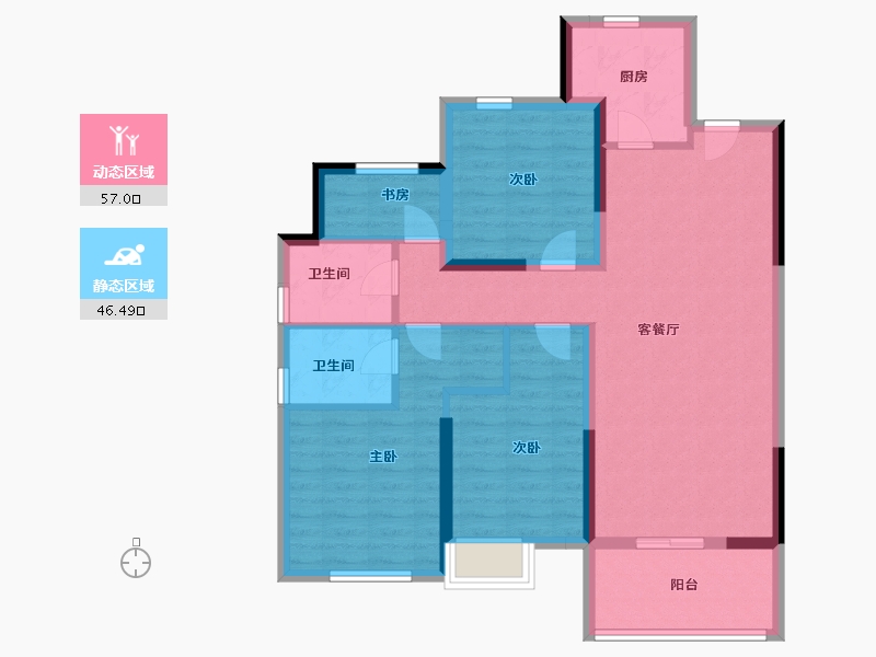 浙江省-嘉兴市-世茂茂悦府-92.00-户型库-动静分区