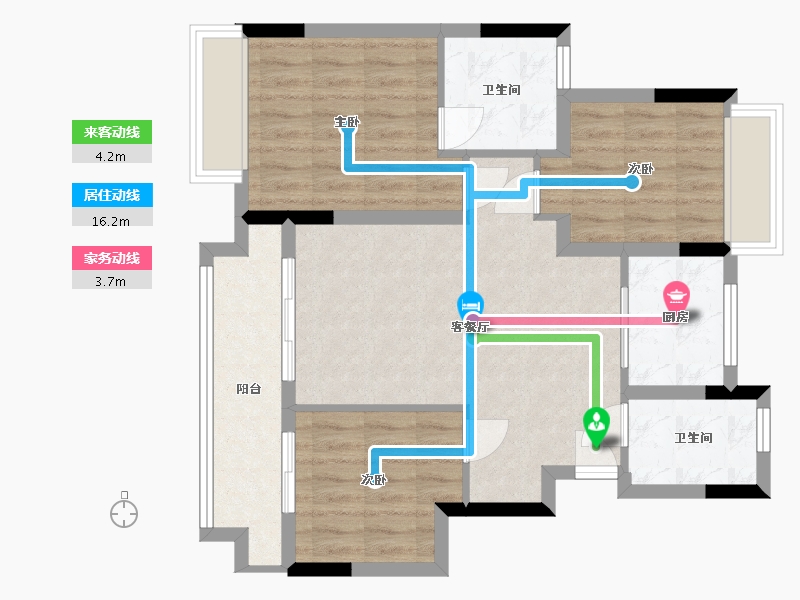 江苏省-南通市-悦宸铭苑-76.00-户型库-动静线