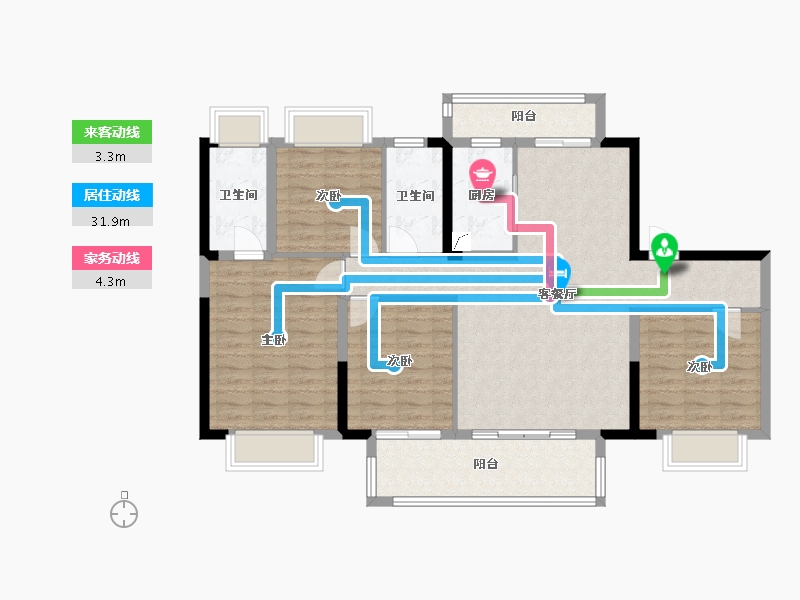 湖南省-常德市-金科集美郡-120.00-户型库-动静线