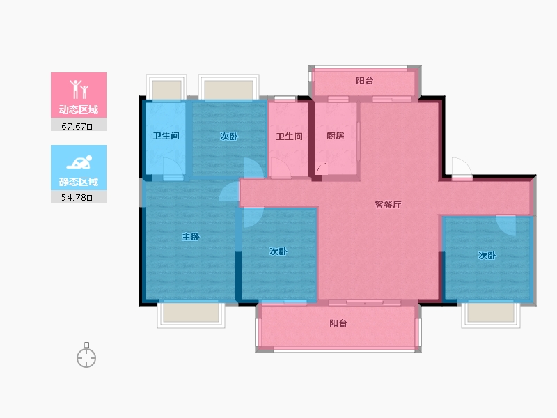 湖南省-常德市-金科集美郡-120.00-户型库-动静分区