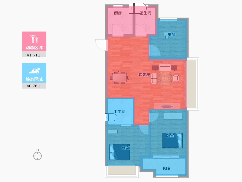 浙江省-杭州市-棠颂大院-74.00-户型库-动静分区