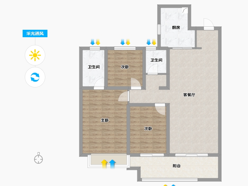 江苏省-无锡市-江阴天安数码城-90.00-户型库-采光通风