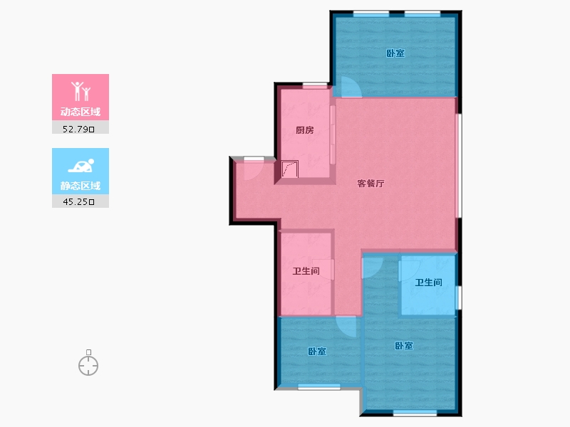 北京-北京市-禧瑞学府-88.25-户型库-动静分区