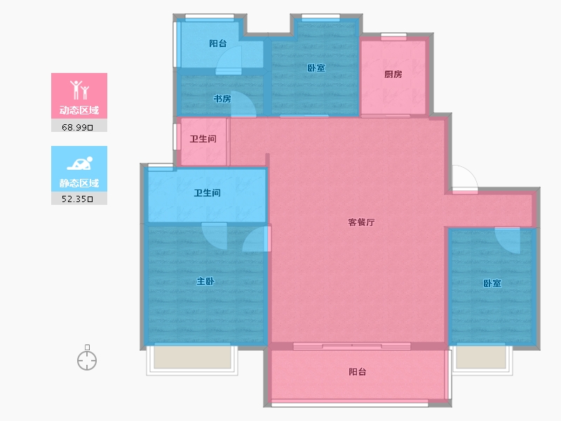 江苏省-南京市-碧桂园柏悦华府-110.40-户型库-动静分区