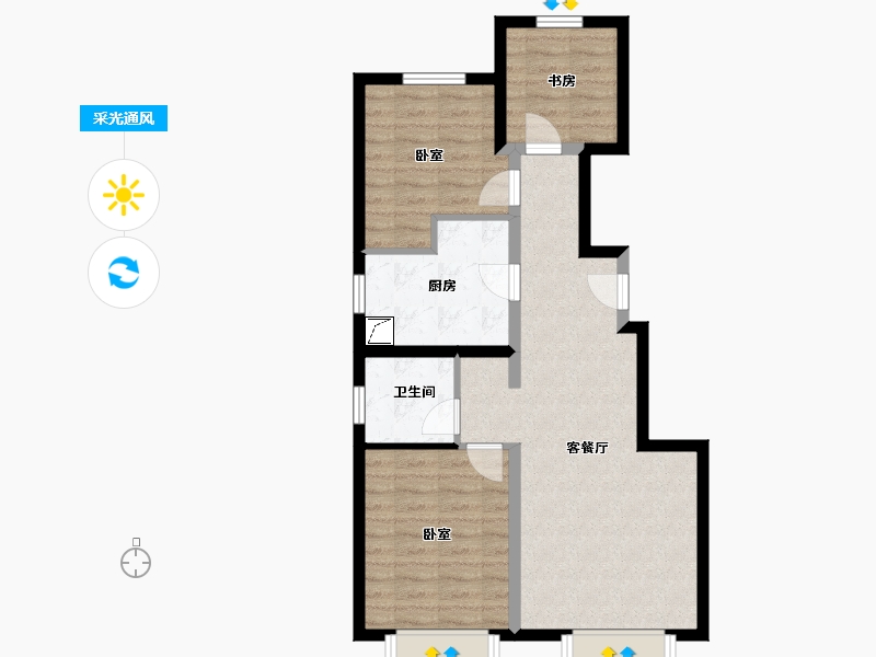 北京-北京市-禧瑞学府-71.54-户型库-采光通风