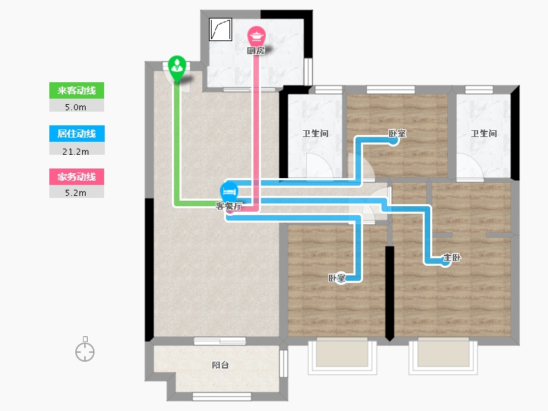 湖北省-黄石市-中梁首府-80.00-户型库-动静线