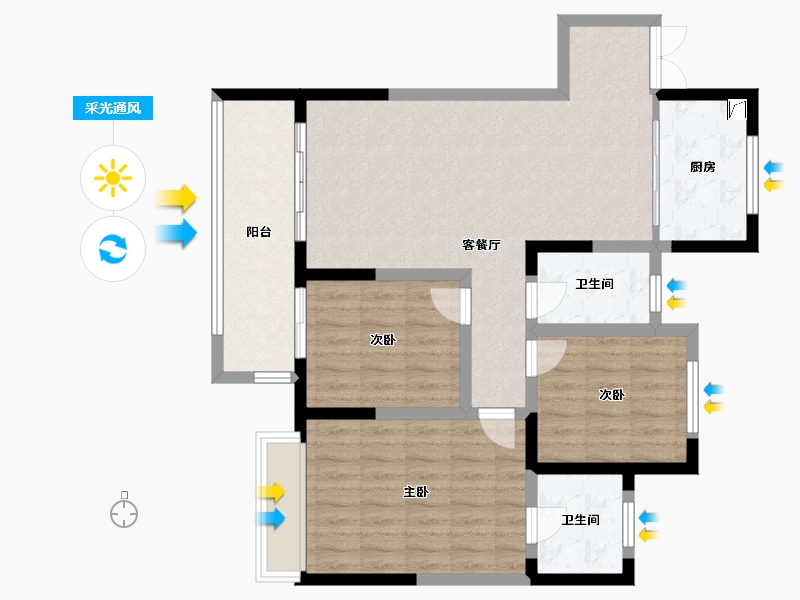 安徽省-滁州市-吾悦华府-112.00-户型库-采光通风