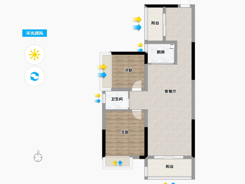 贵州省-贵阳市-金富利亚住宅小区-77.80-户型库-采光通风