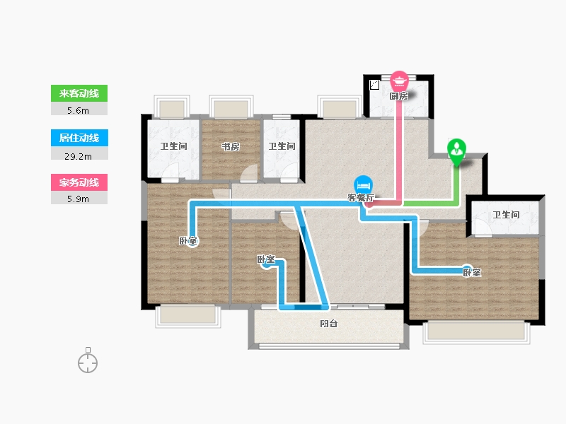 江苏省-南京市-星河国际-144.00-户型库-动静线