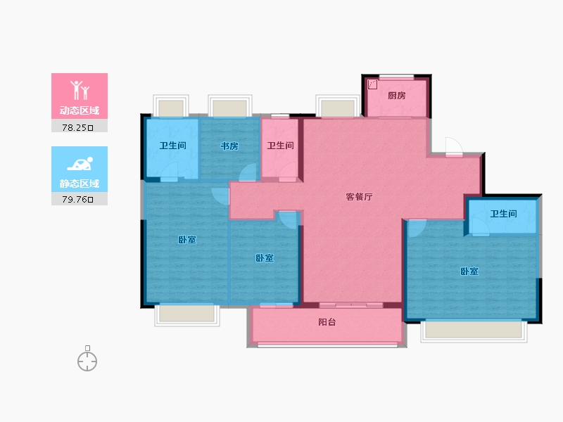 江苏省-南京市-星河国际-144.00-户型库-动静分区