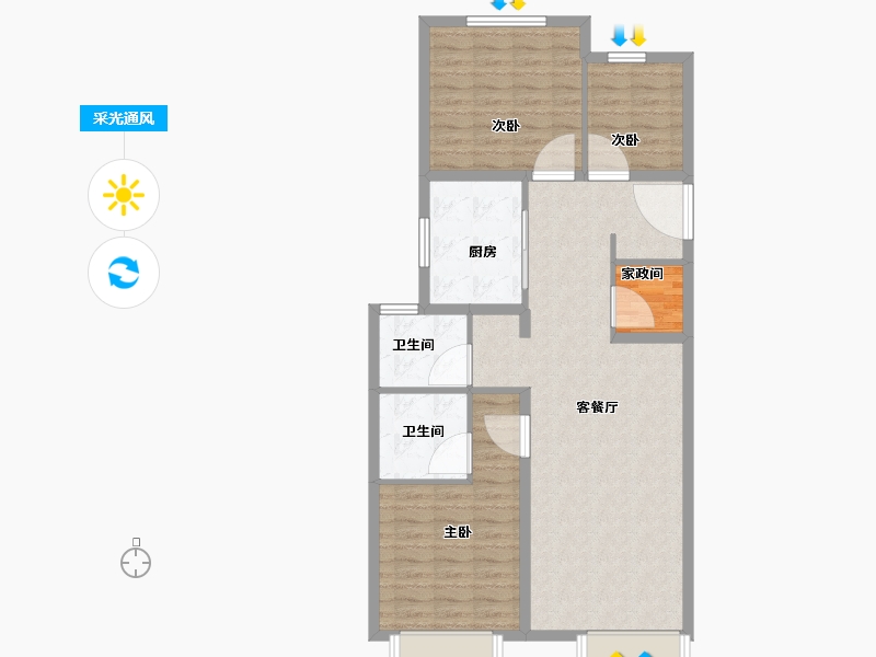 北京-北京市-奥森春晓-92.01-户型库-采光通风