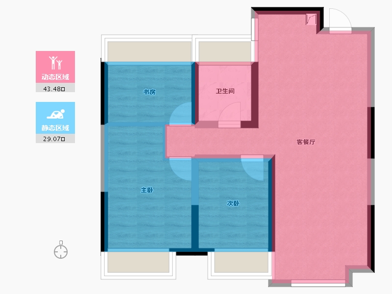 北京-北京市-中铁·长春博览城-64.41-户型库-动静分区