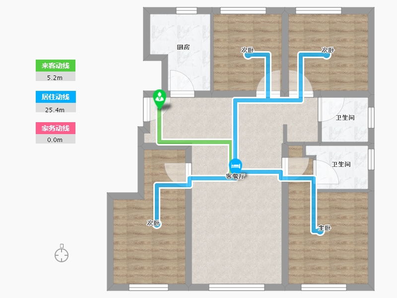 北京-北京市-朝阳壹号-85.14-户型库-动静线