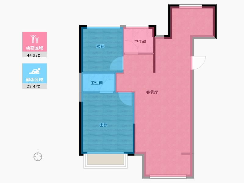 天津-天津市-中建·壹方九里-63.89-户型库-动静分区