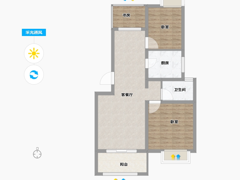 江苏省-南京市-石林云城-71.20-户型库-采光通风