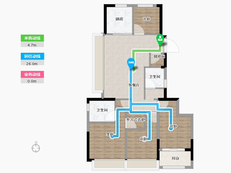 浙江省-杭州市-佳兆业棹月雅府-94.50-户型库-动静线